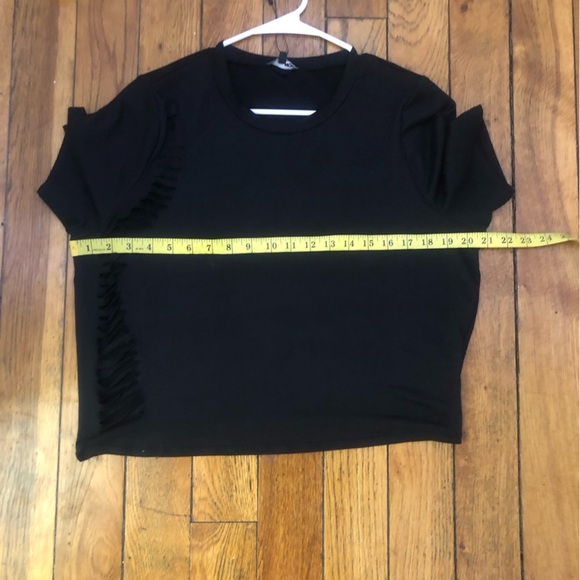 Fashion Nova Black Fitted Crop Top with Cut Out Details - Picture 5 of 5